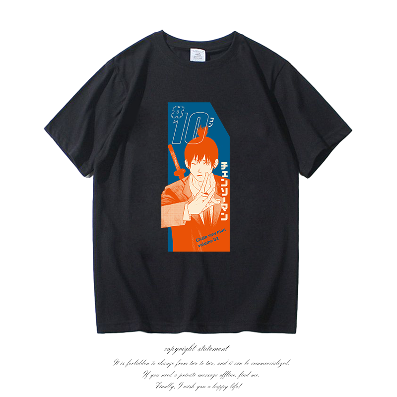 Tee Graphic Print - เสื้อยืดลายกราฟิก Chainsaw Man พิมพ์ลายอนิเมะ เสื้อยืดแขนสั้นผู้หญิง รุ่นใหม่สำหรับฤดูร้อน