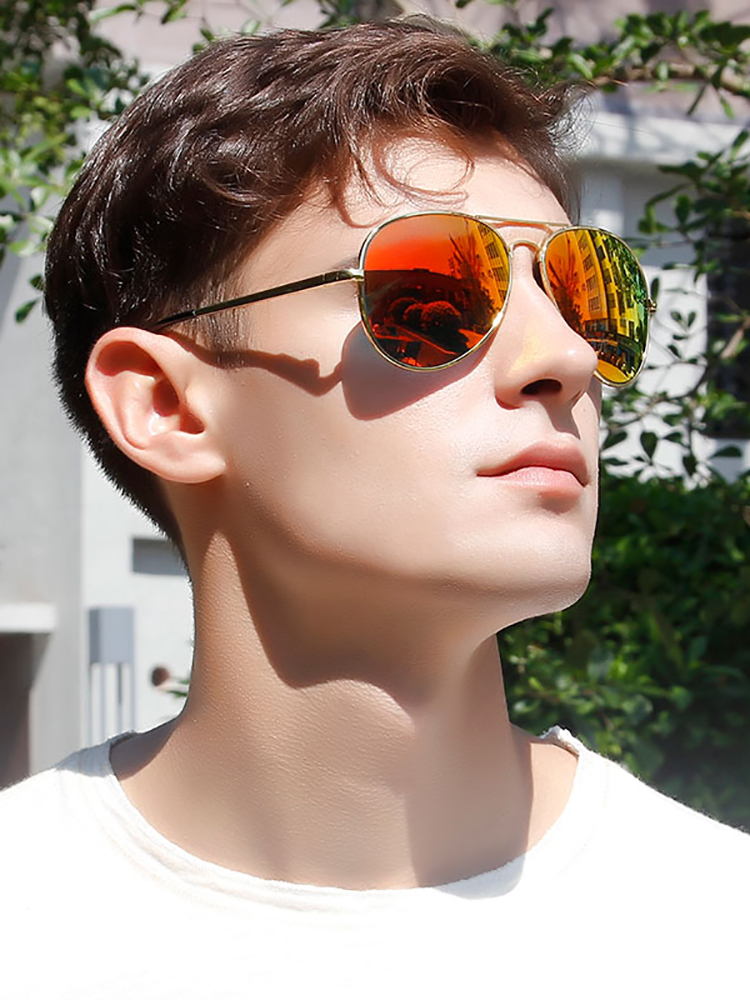 Sunglasses Aviator Polarized - แว่นกันแดดโพลาไรซ์สำหรับนักบิน ผู้ชาย ขับรถ แบรนด์ดีไซเนอร์ สำหรับขับรถ ป้องกันรังสียูวี
