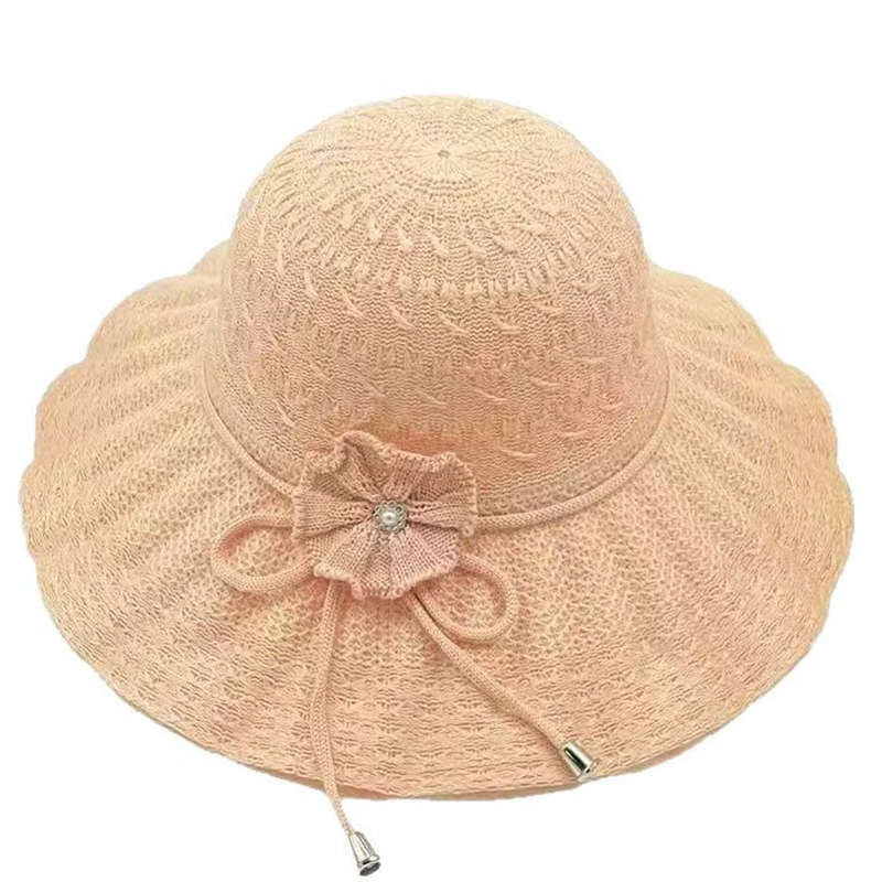 Bucket Hat Straw - หมวกบักเก็ต หมวกกันแดดฤดูร้อน ปีกกว้าง ป้องกันรังสียูวี หมวกฟาง แฟชั่นลำลอง