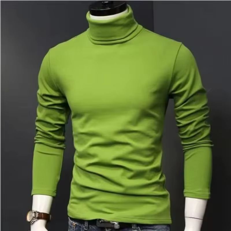 Shirt Camp Collar - เสื้อเชิ้ตแขนยาวผู้ชาย คอลเลคชั่นฤดูใบไม้ร่วง 2026 คอปกกลางถึงสูง เนื้อผ้าอุ่น สีพื้น