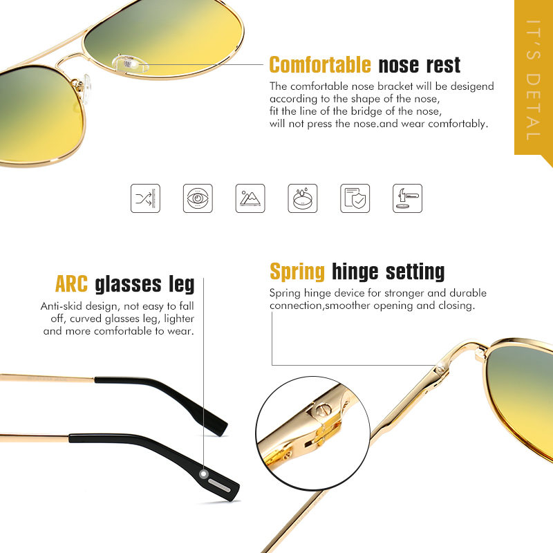 แว่นกันแดดโฟโตโครมิกผู้ชายโพลา - Sunglasses Aviator Polarized บทวิจารณ์และราคา