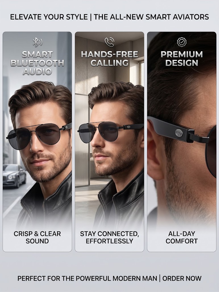 แว่นกันแดดบลูทูธสมาร์ท อะวิเอเ - Sunglasses Aviator Polarized บทวิจารณ์และราคา