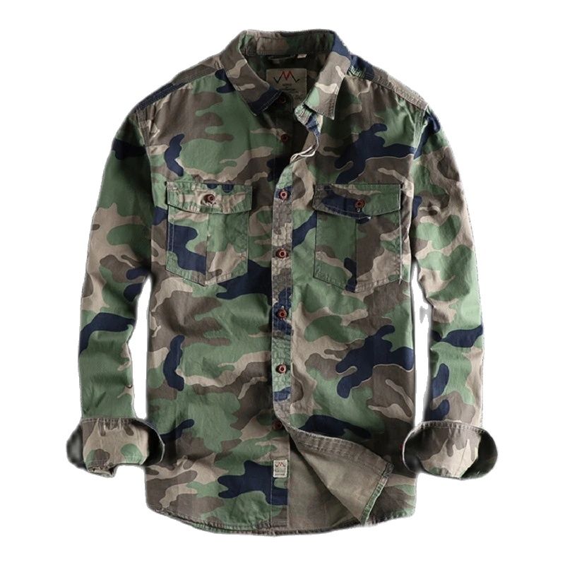เสื้อคาร์โกลายพรางคุณภาพสูงสำห - Shirt Camp Collar บทวิจารณ์และราคา